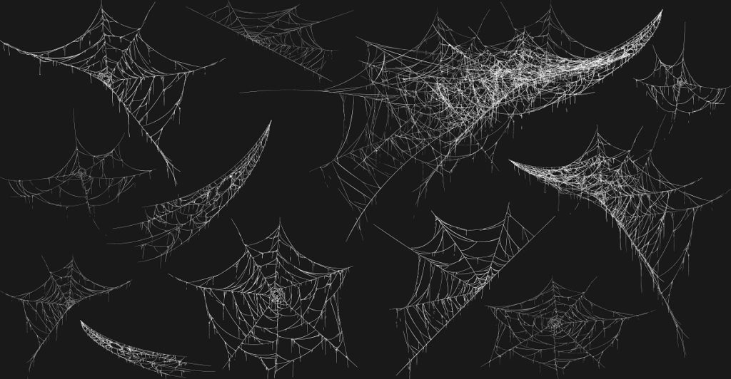 Spider-webs-in-black-background