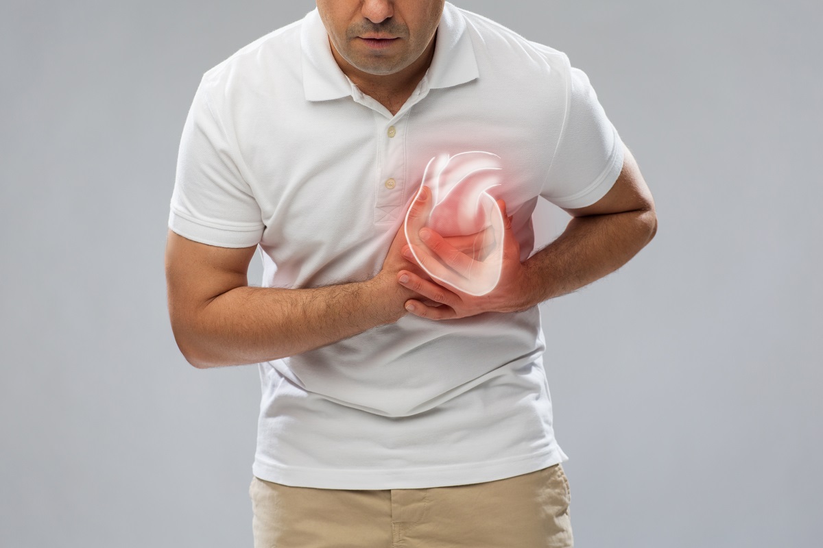 man suffering from heart disease